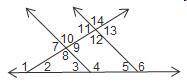 Which pairs of angles are congruent because they are vertical angles? Check all that apply.

4 lin