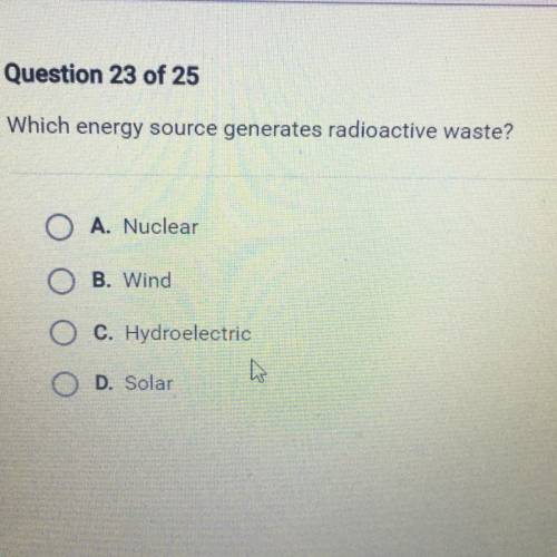 Which energy source generates radioactive waste?