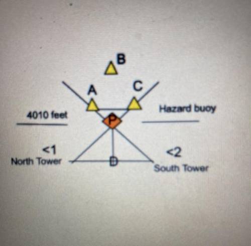 1. What is the distance from the hazard buoy P to the southern landmark L2? Use this

formula:
ord