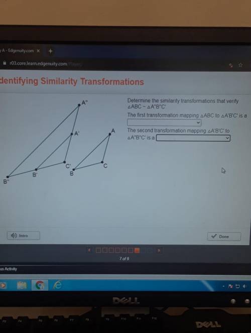 Determine the similarity transformations that verify triangle ABC ~ triangle A'B'C'

 
The first Tr