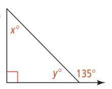 5) Find the value of x (pic below)

A. 90 degrees
B. 135 degrees
C. 60 degrees
D. 45 degrees