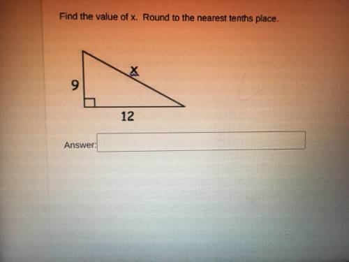 NEED HELP PLS Find the value of X. Round to the nearest tenths place