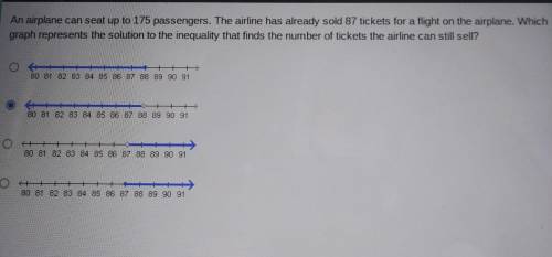 An airplane can seat up to 175 passengers. The airline has already sold 87 tickets for a flight on