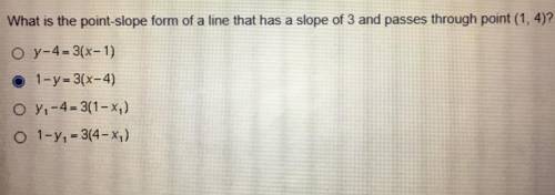 I WILL MARK BRAINLIEST!!!

What is the point-slope form of a line that has a slope of 3 and passes