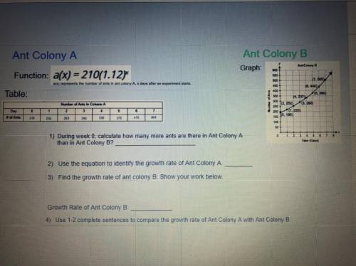 Let's compare two ant colonies: Ant Colony A and

Ant Colony B. We will use a function, a table, a