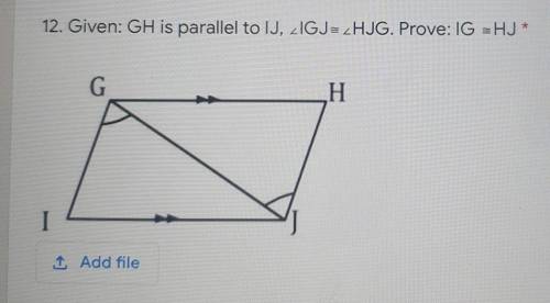I need statements and reasoning to prove IG is congruent to HJ