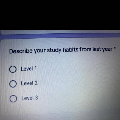 Describe your study habits from last year? help what level of costa levels of questioning