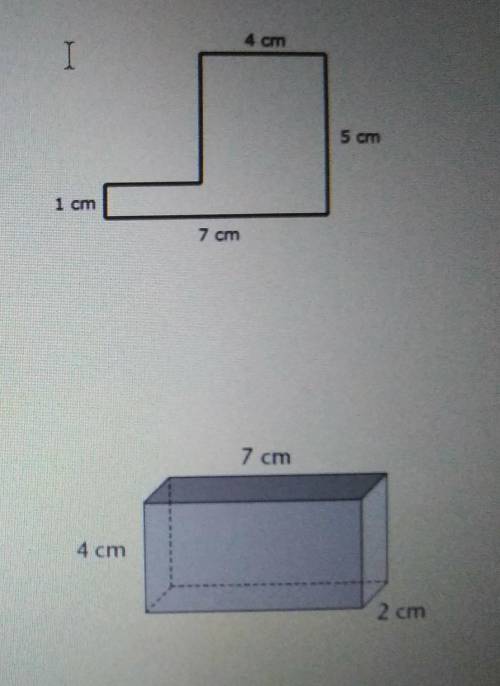 1) Find Area of this polygon 4 cm I 5cm 1 cm 7 cm and the other one