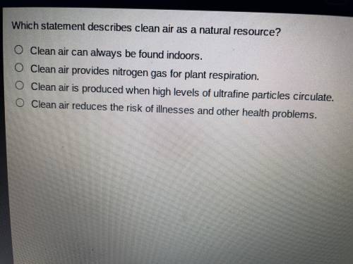 Which statement describes clean air as a natural source