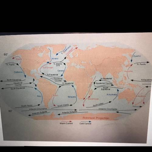 This is another of the maps from the last question. (Map with ocean currents)