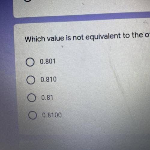 Which is not equivalent to the others please help