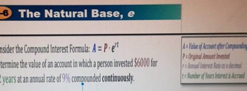 Determine the value of an account in which a person invested $6000 for 12 years at an annual rate o