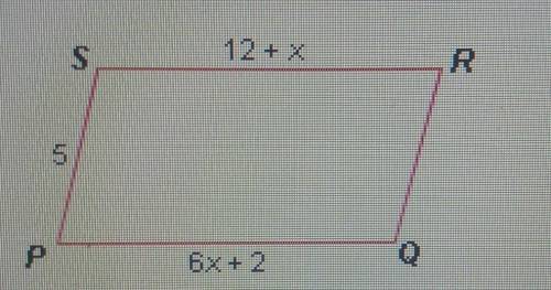 Given TPQRS, solve for x S ОА. 1 O B.2 O c. 3 O D.4