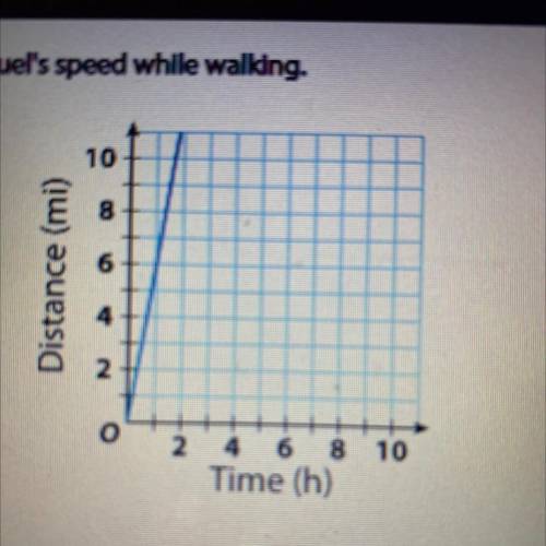 The graph below represents Manuel's speed while walking.

Which is an ordered pair on the line?
A.