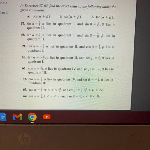 Need help with numbers 58 and 60