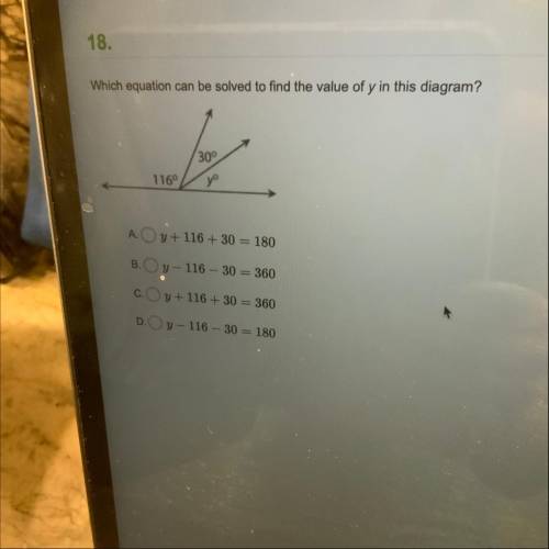 Please help me! 10 pts and brainliest! Please

Which equation can be solved to find the value of y