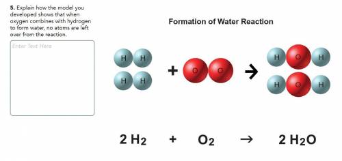 Explain how the model you developed shows that when oxygen combines with hydrogen to form water, n