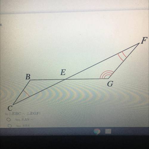 Is triangle EBC equal to EGF
