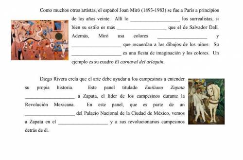 Please fill in the blanks to this Spanish 3 Work. I made it extra points and ill reward brainliest.