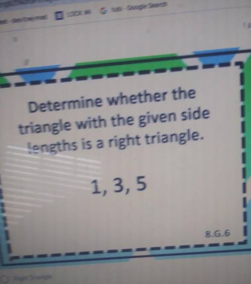 Is this a right triangle yes or no ?