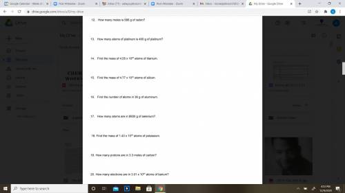 Can Someone answer all of these pls and show the steps you took to get the answer. Thnk you