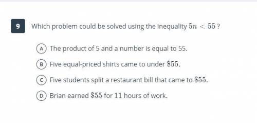 Which problem could be solved using the inequality 5n<55