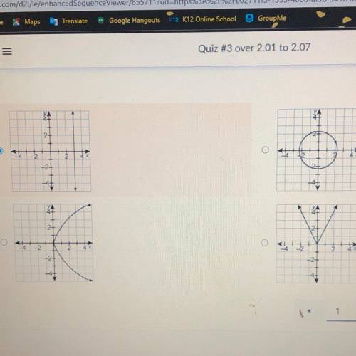 REALLY NEED HELP ASAP 
Which one is a function?