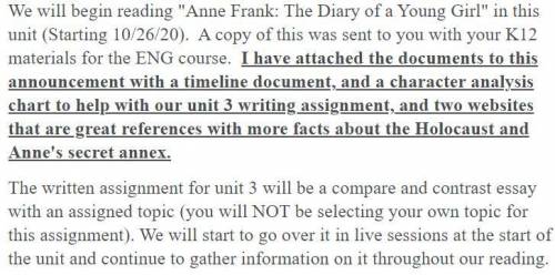 Anne frank Need help announcement! need 2 reason How she changed and how she stay the same announce