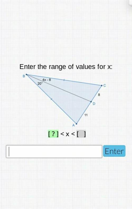PLEASE HELP MARKING BRAINLIST!! enter a range of values for x