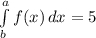 \int\limits^a_b {f(x)} \, dx = 5
