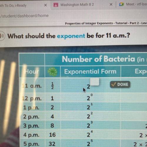 What should the exponent be for 11 a.m?