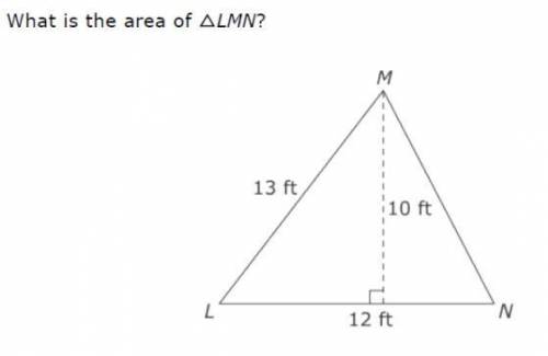Whats the area of LMN?IM GIVING BRAINLIEST