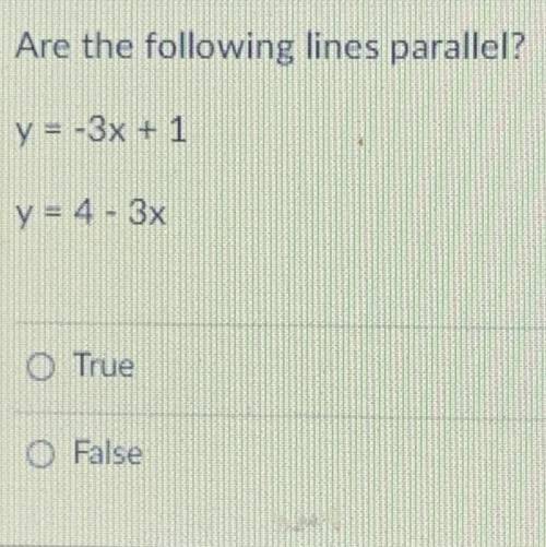 Are the following lines parallel ?