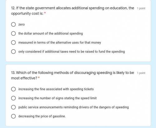 Please help answer these two economics questions Will mark brainliest