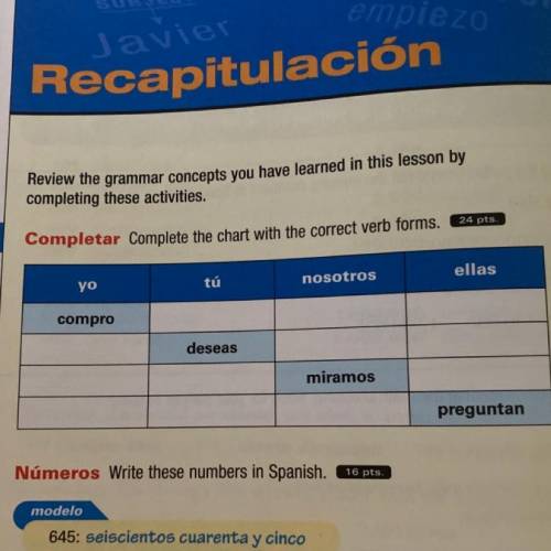 Please help answer this spanish for me!!