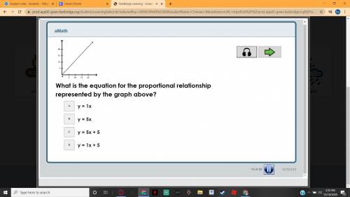 What is the equation for the proportional relationship represented by the graph above?