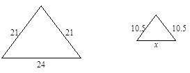 The Triangles below are similar. What is the length of the side labeled X?