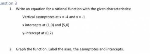Write an equation for a rational function with the given characteristics: Vertical asymptotes at x
