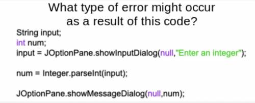 What type of error might occur as a result of this code? (JAVA)