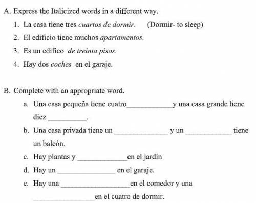 HEY CAN ANYONE PLS ANSWER THIS SPANISH QUESTIONS
