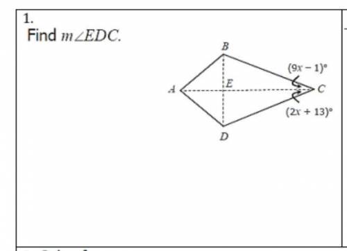 Geometry - find m < EDC