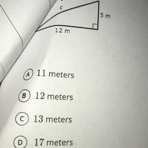 Find the length of the hypotenuse in the figure shown below.