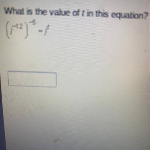 What is the value of t in this equation?
()-