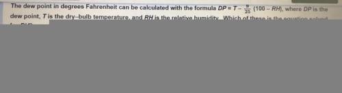 The dew point in degrees Fahrenheit can be calculated with the formula DP - T-(100 - RH), where DP