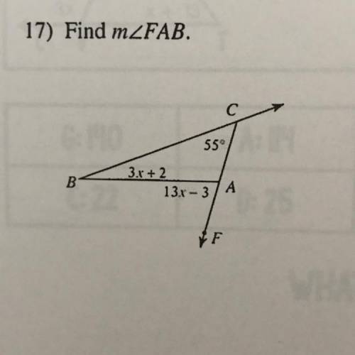 Find the measure of the angle indicated. You must set up and equation and solve for x first, then s