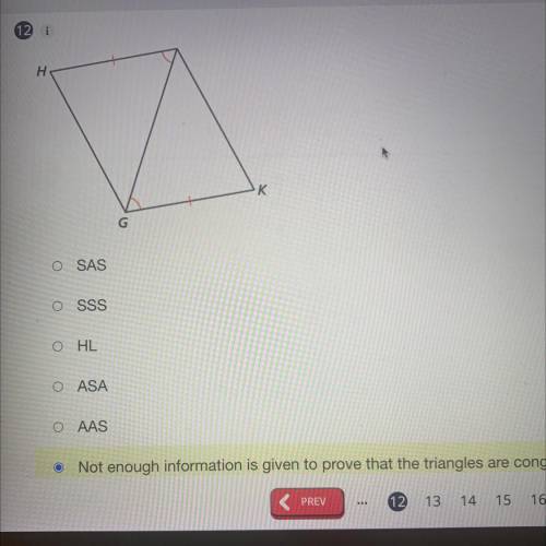 Which congruence theorem, if any, can be used to prove that these triangles are congruent?