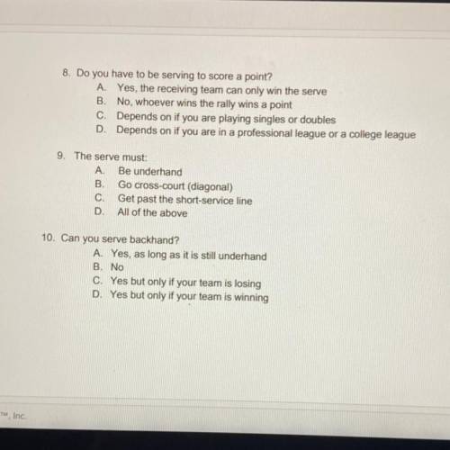 Help answer these,, i will give you the points,, this is for the unit badminton