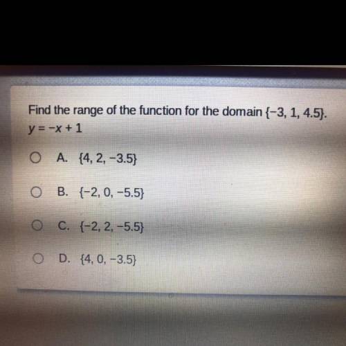 Find the range of the function for the domain 
{-3, 1, 4.5} y=-x+1