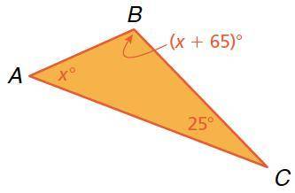 Find the measures of the interior angles of the triangle.