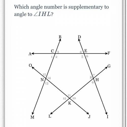 Which angle number is supplementary to angle